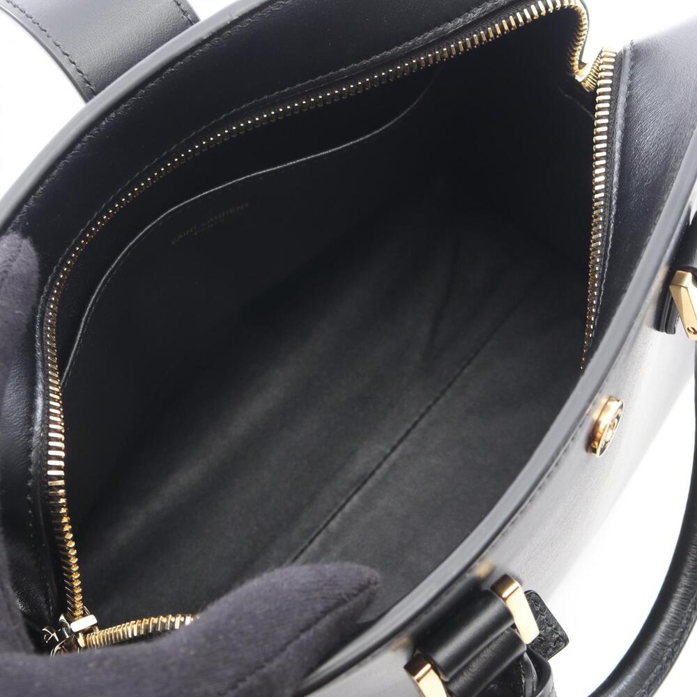 Saint Laurent YSL Monogram leather black Paris handbag Cabas Baby